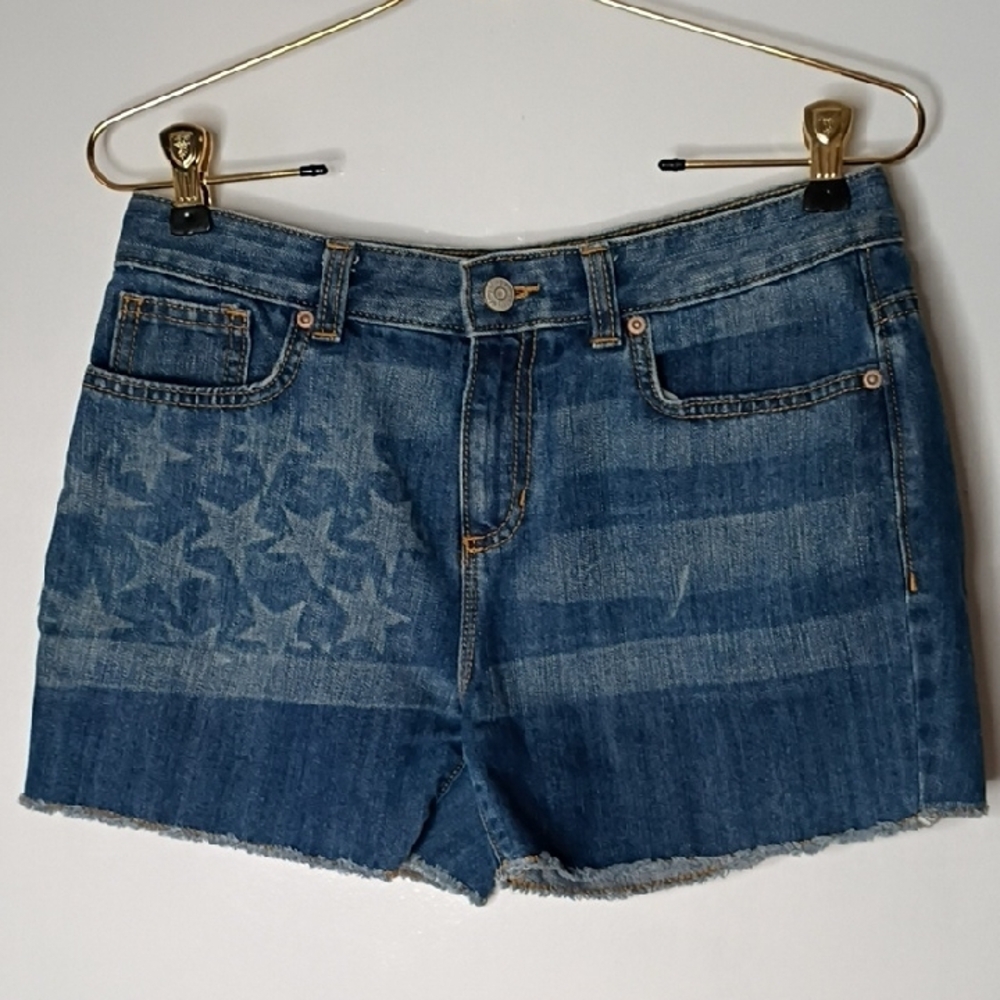 Old Navy Stars and Stripes cut-off denim jean shorts